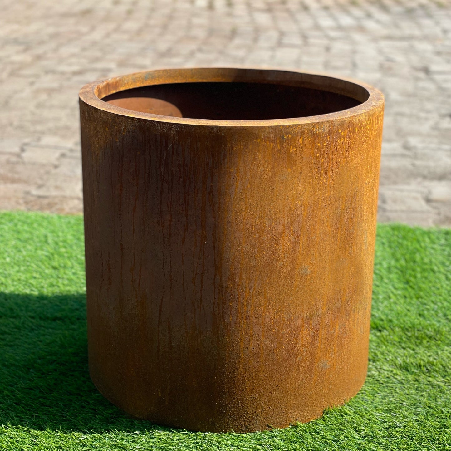 JP Corten Steel Cylinder Planter