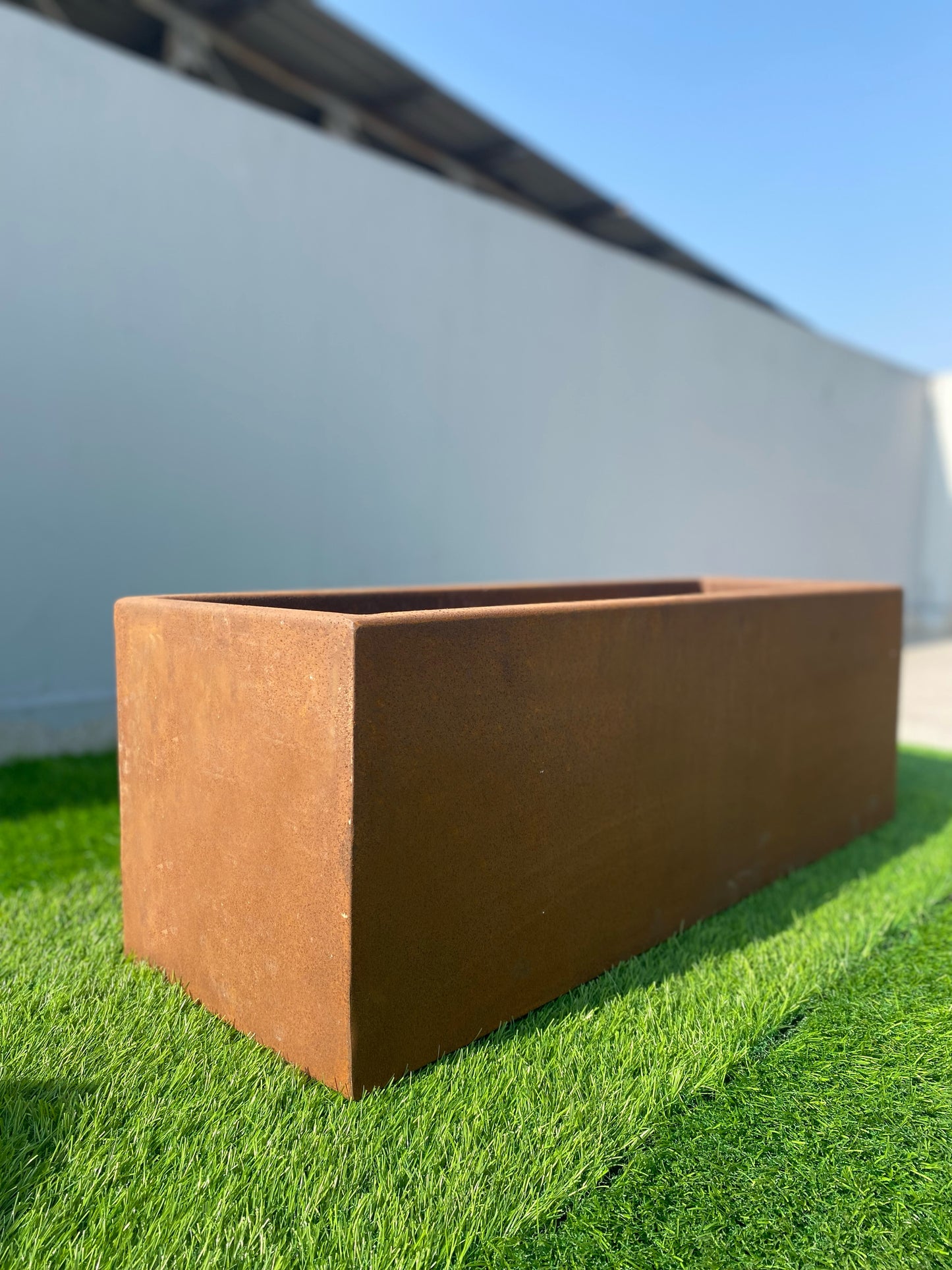 Corten Steel Cube Trough Planter