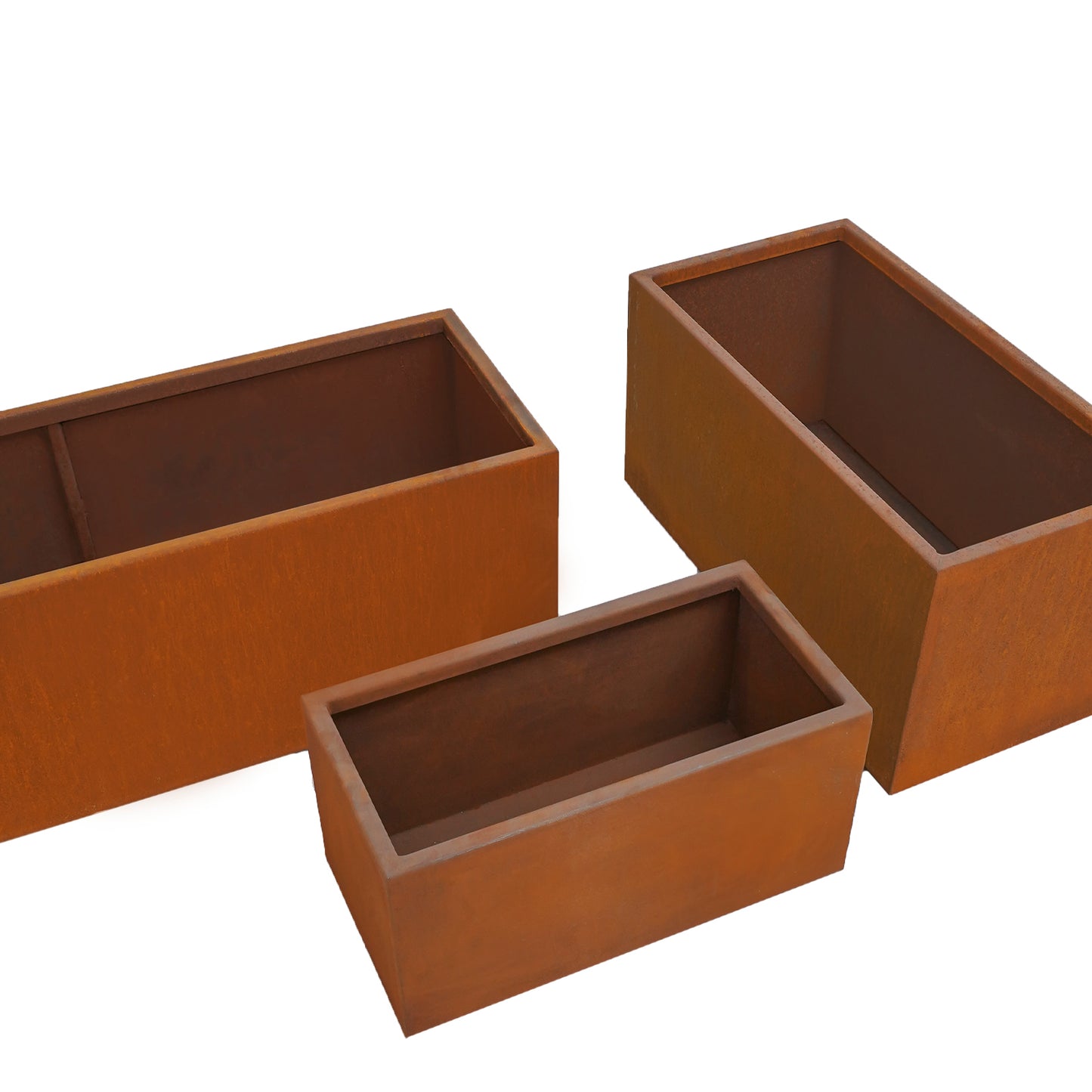 JP Corten Steel Cube Trough Planter