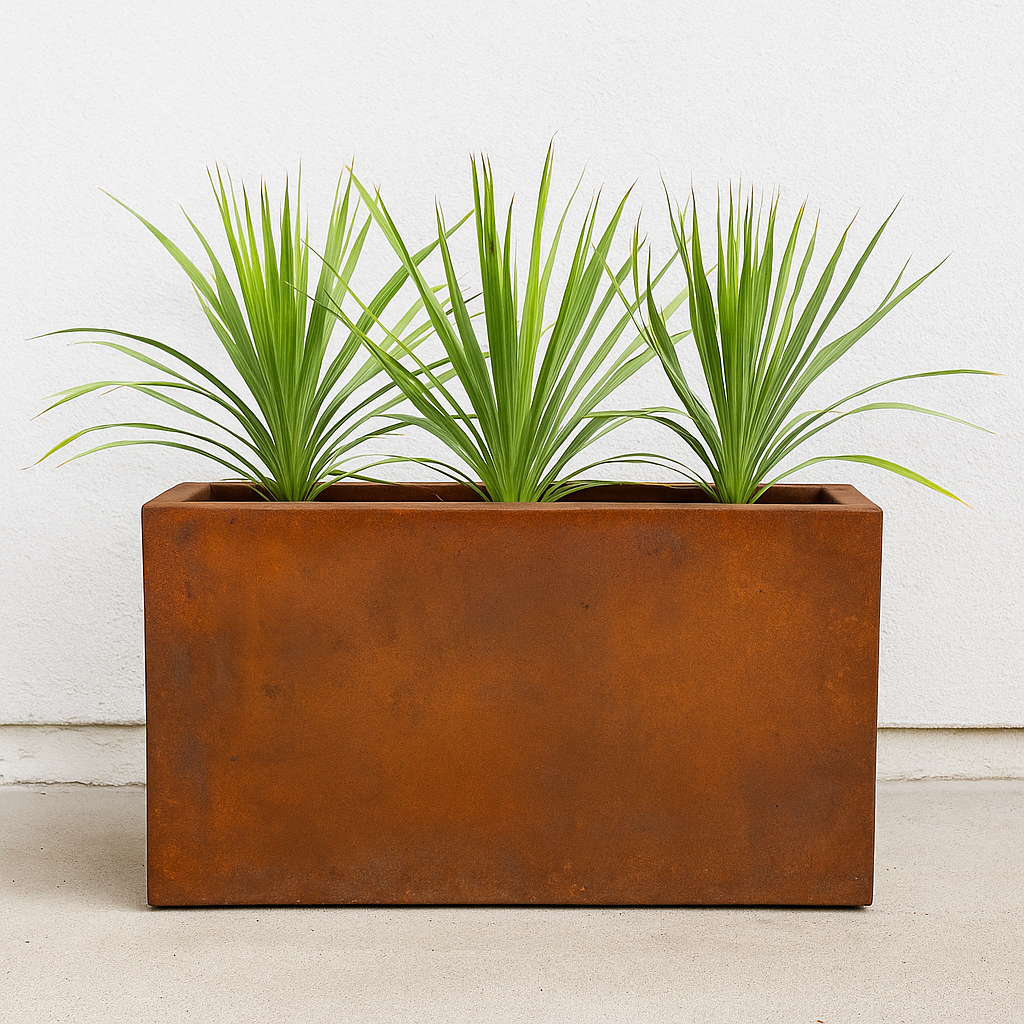 Corten Steel Cube Trough Planter