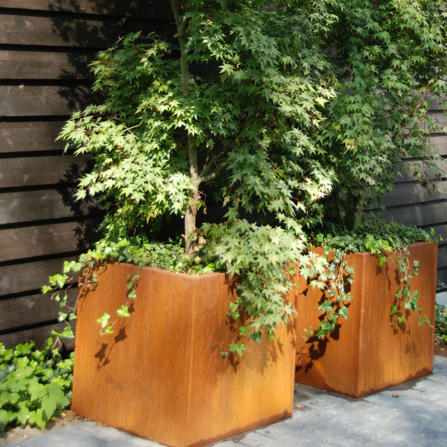 Corten Steel Cube Planter