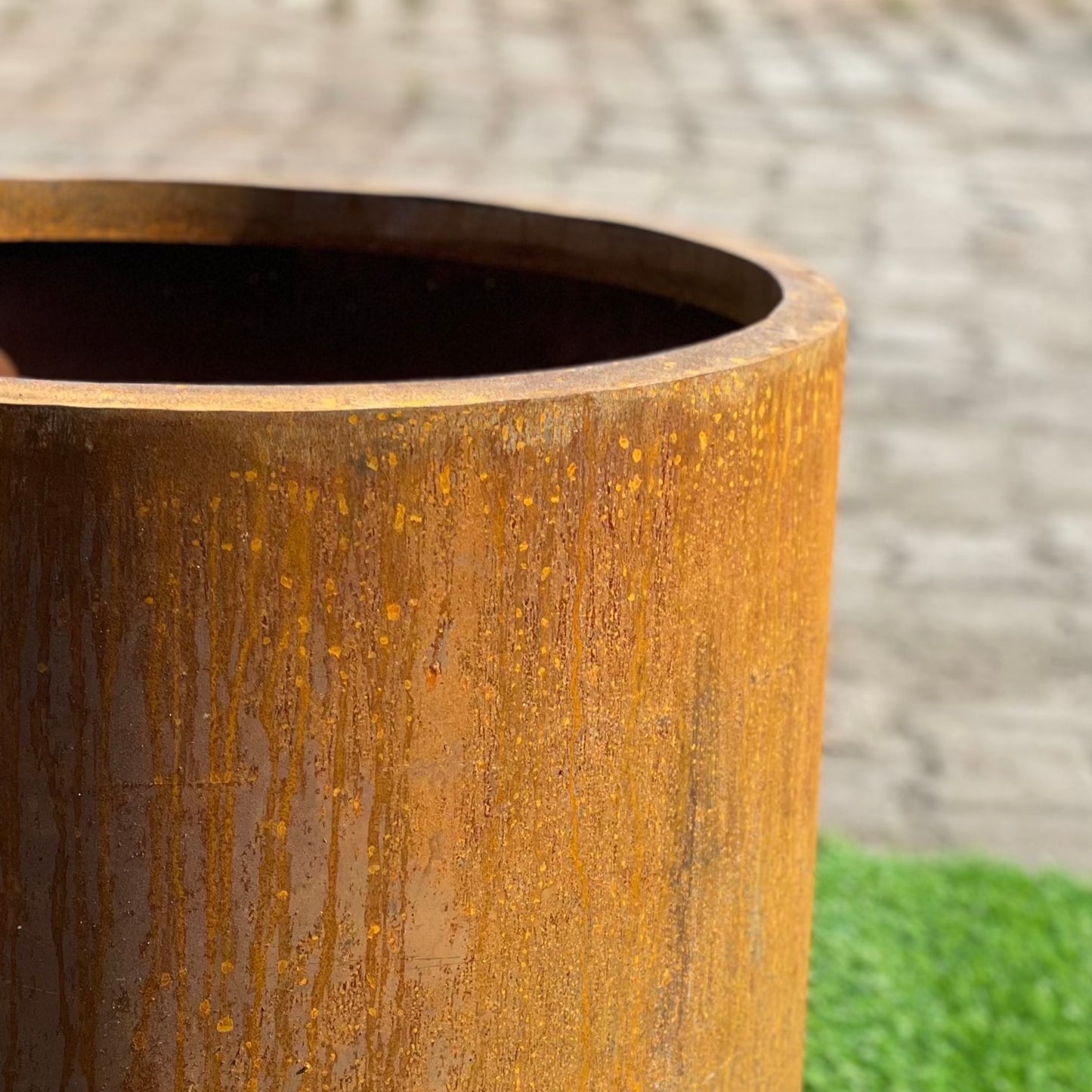 JP Corten Steel Cylinder Planter