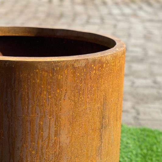 Corten Steel Cylinder Planter