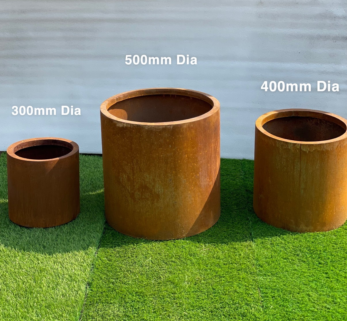 JP Corten Steel Cylinder Planter