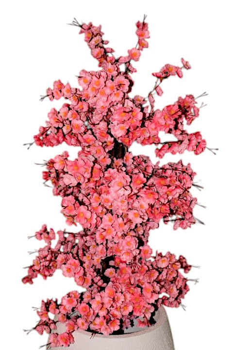 JP Fiberglass Flower Pot with Cherry Blossom Tree | Set of Planter & Plant | Customizable