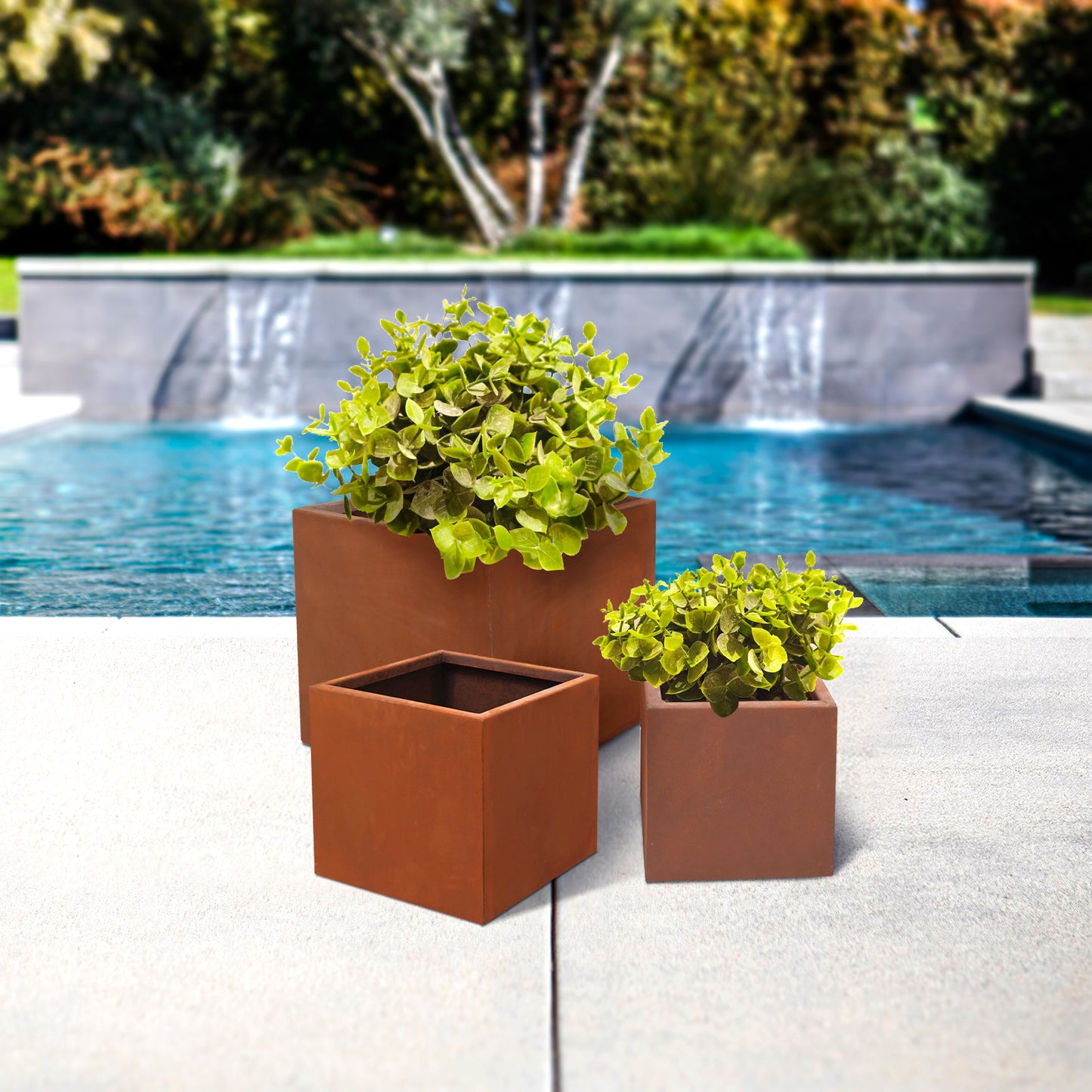 Corten Steel Cube Planter