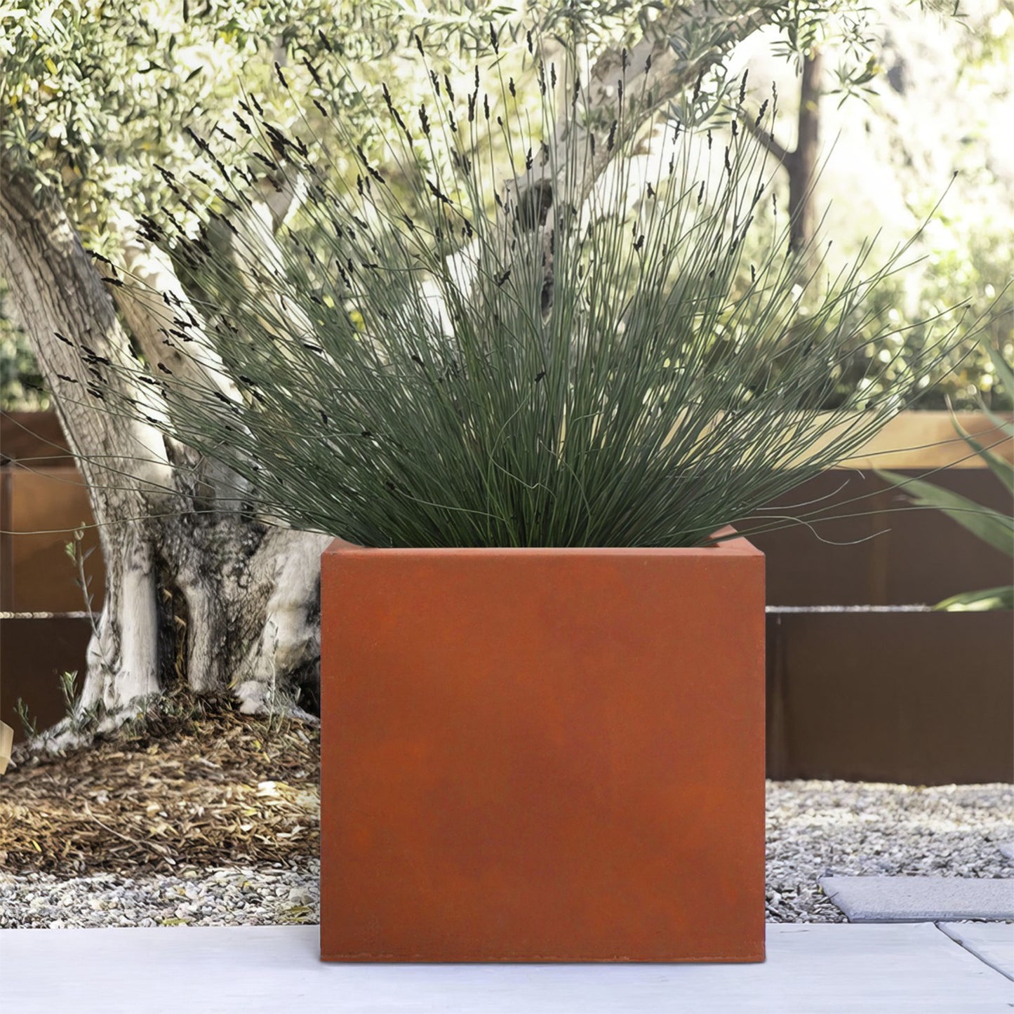 Corten Steel Cube Planter