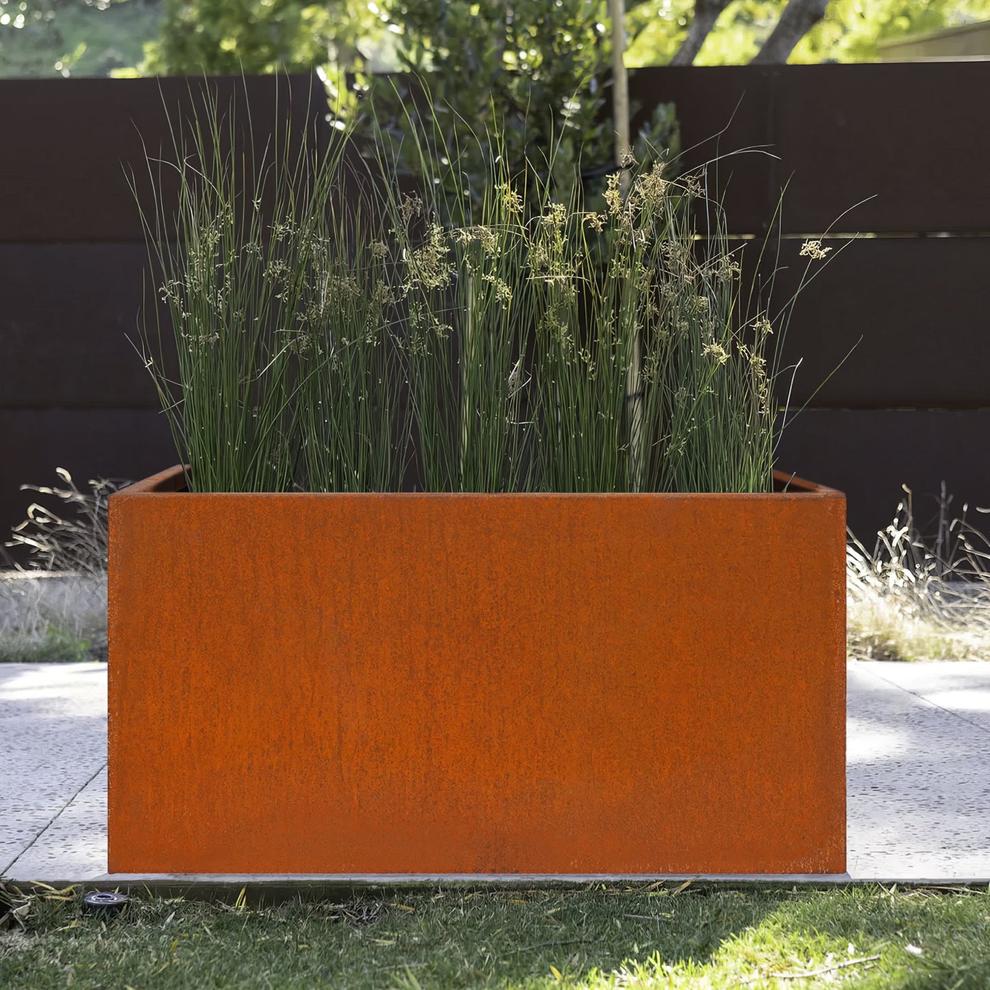 JP Corten Steel Cube Trough Planter