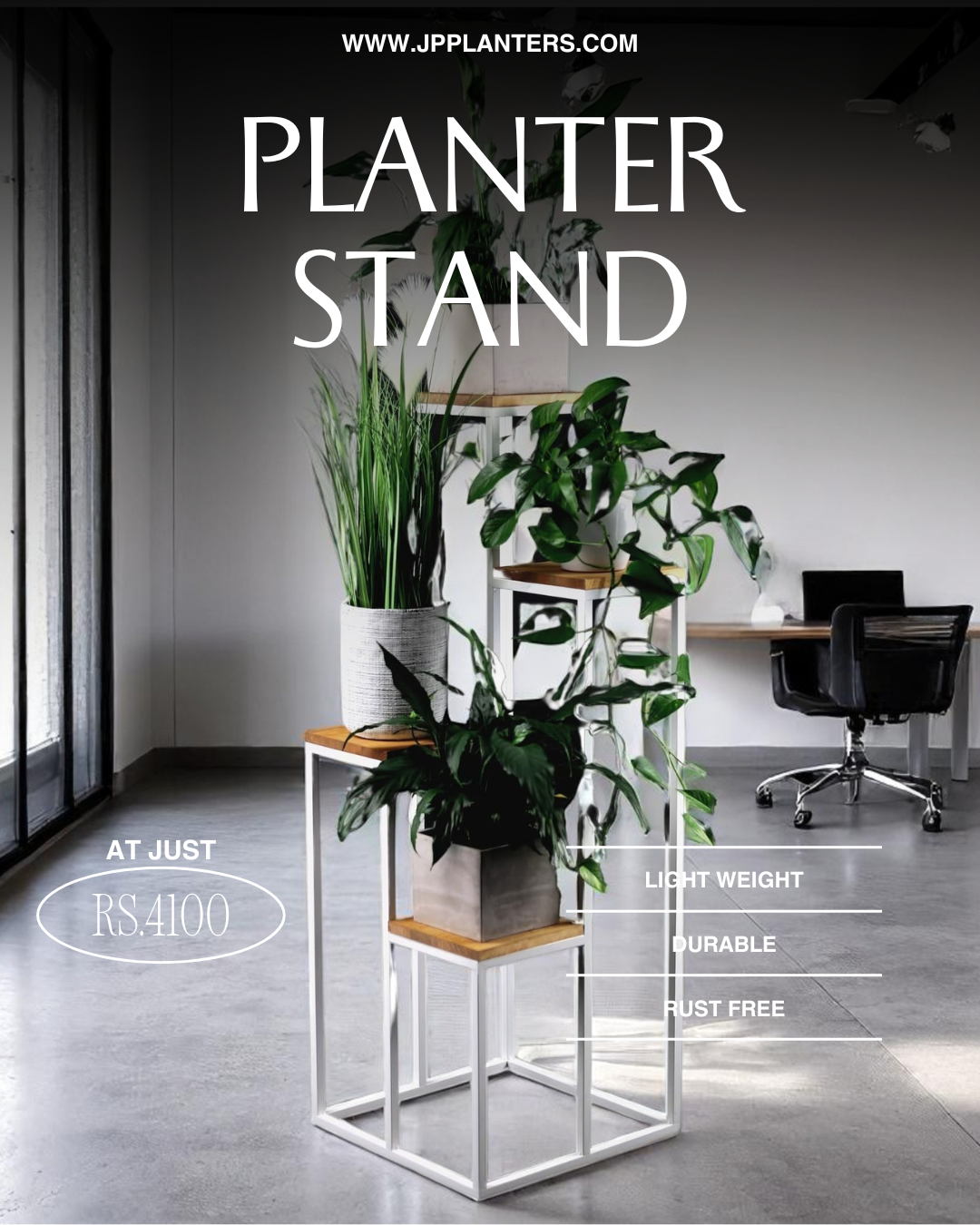 Elevate Your Space with the JP Planters Metal Planter Stand